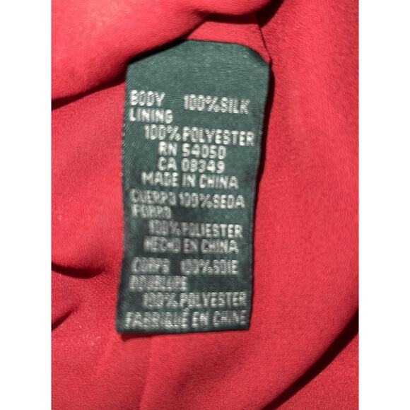 Lauren Ralph‎ Lauren Silk Blazer & Pant Set Women’s Size 6 Red 3 Button - Picture 6 of 16